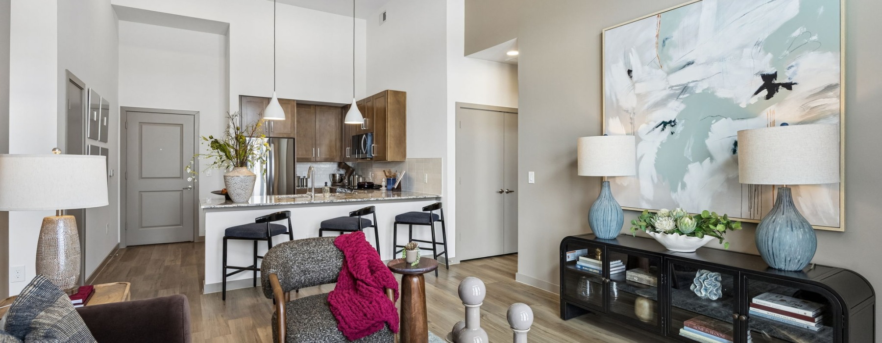 Open space living area with natural lighting